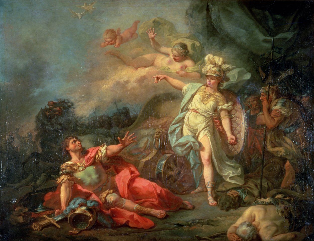 Marsin ja Minervan välinen taistelu, 1771 tekijältä Jacques Louis David