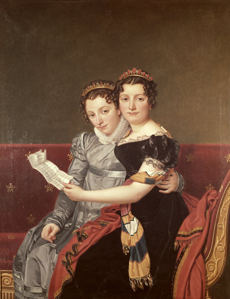 Zenaide (1801-54) ja Charlotte (1802-39) Bonaparte, 1822 tekijältä Jacques Louis David
