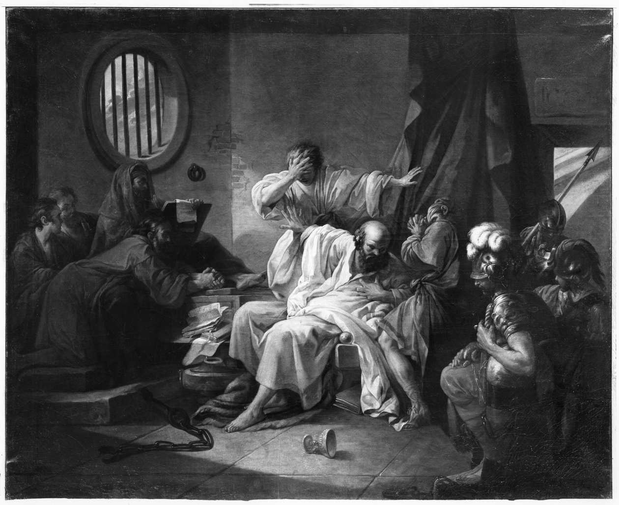 Sokrateen kuolema (470-499 eKr.) 1762 tekijältä Jacques Philippe Joseph de Saint Quentin