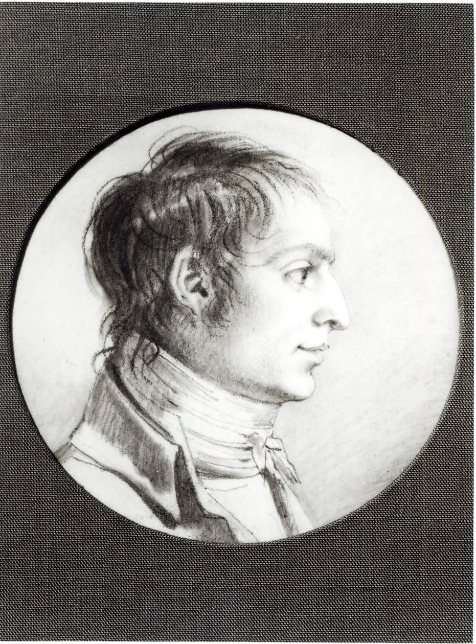 Muotokuva, jonka oletetaan olevan Joseph Bonaparte (1768-1844) (pierre noire pergamentilla). tekijältä Jacques Reattu