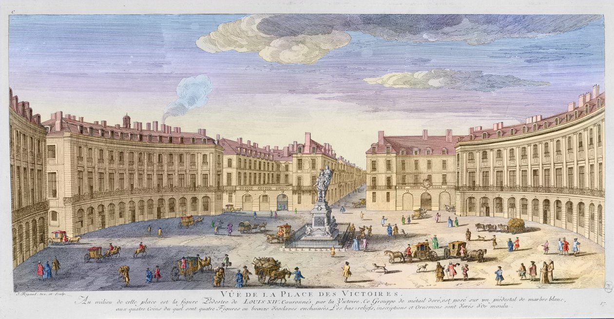 Place des Victoires, Pariisi (myöhempi väritys) tekijältä Jacques Rigaud
