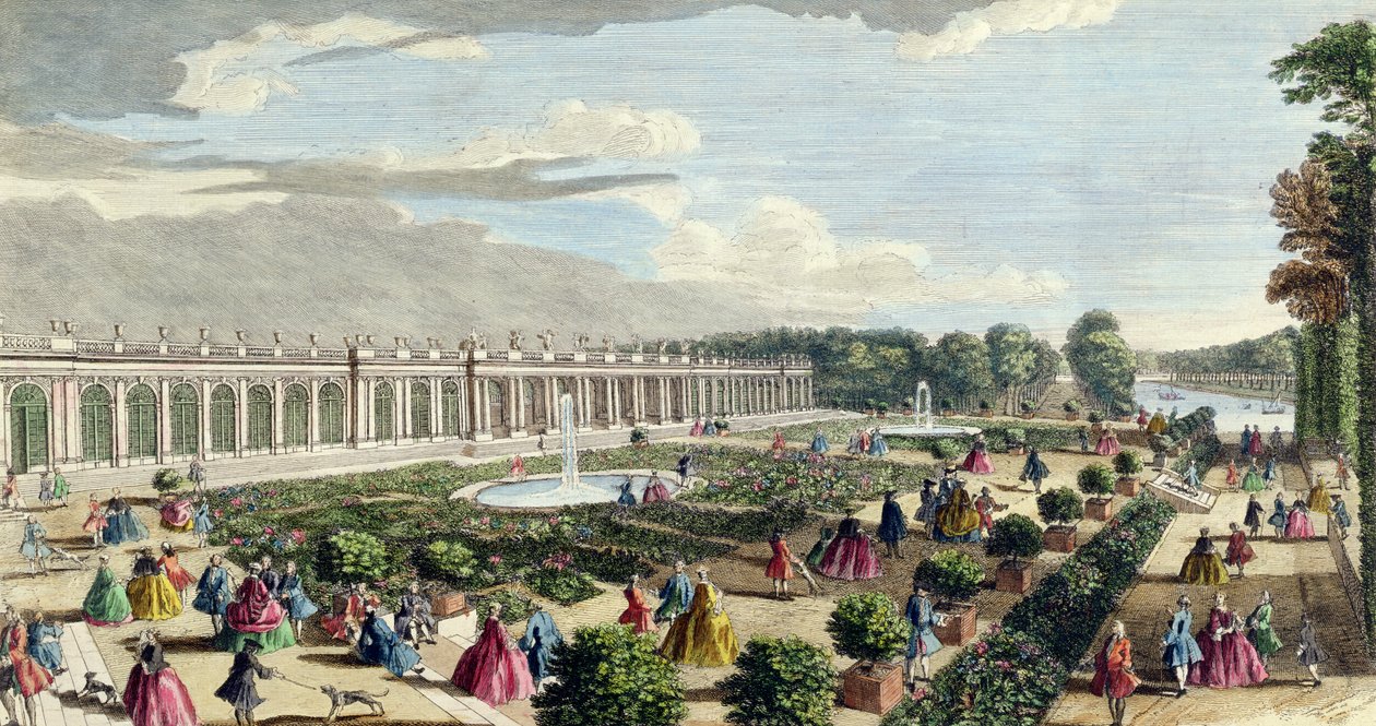 Näkymä Chateau de Trianoniin, kohti Parterrea (ks. myös 171645). tekijältä Jacques Rigaud