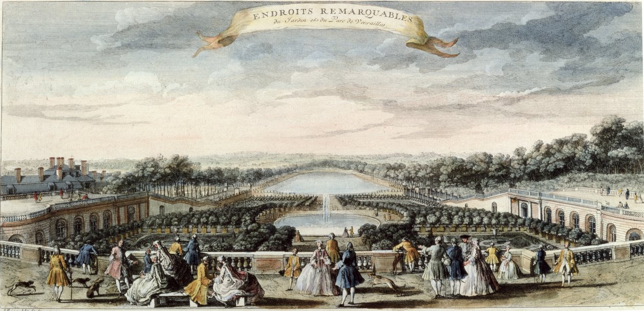 Näkymä Orangerielle ja Grand Canalille Versaillesissa tekijältä Jacques Rigaud