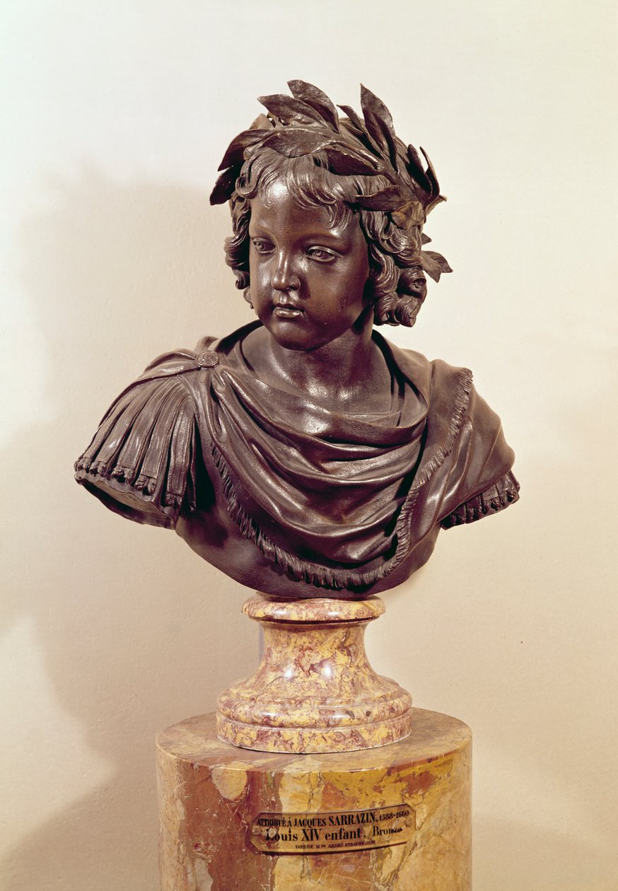 Ludvig XIV:n (1643-1715) rintakuva lapsena (pronssi) tekijältä Jacques Sarazin