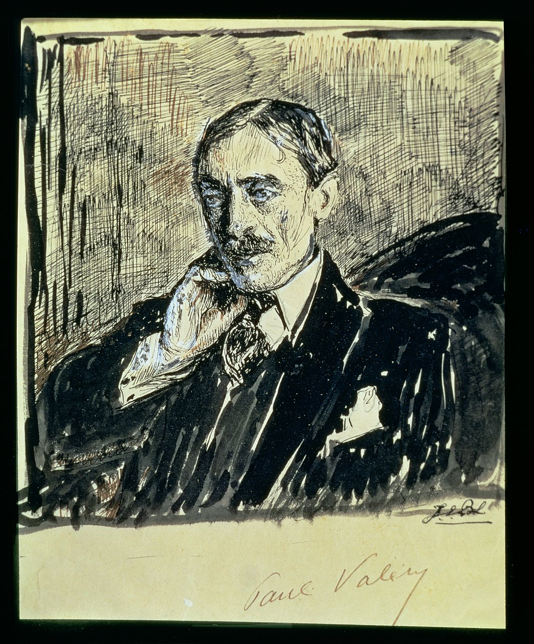 Ranskalaisen kirjailijan Paul Ambroise Valeryn (1871-1945) muotokuva (muste paperille) tekijältä Jacques Emile Blanche