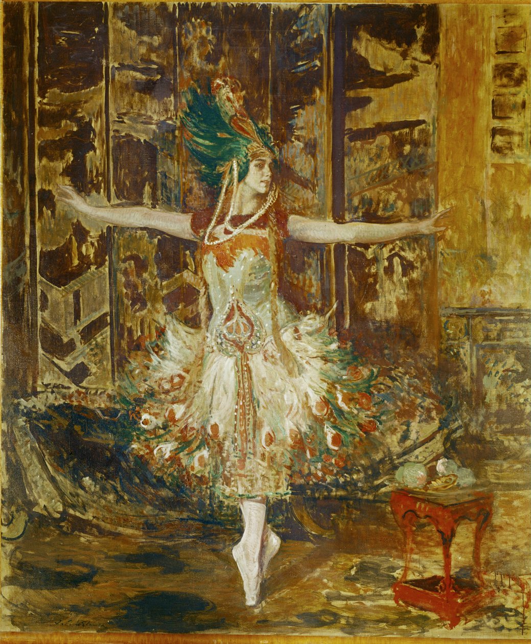 Tamara Karsavina tanssii Igor Stravinskyn baletissa Tulipunainen ... tekijältä Jacques Emile Blanche