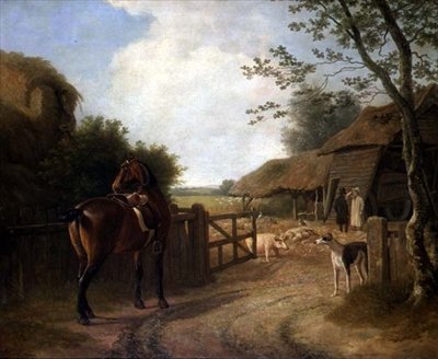 Daniel Beale maatilallaan Edmontonissa suosikkihevosensa kanssa tekijältä Jacques Laurent Agasse