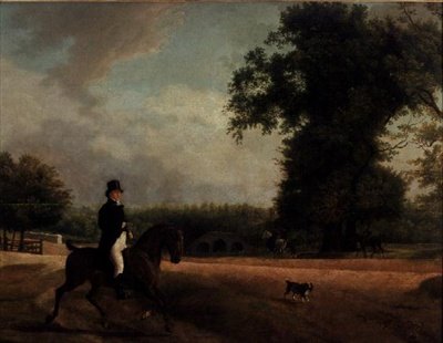 George Asuu hevosen selässä tekijältä Jacques Laurent Agasse