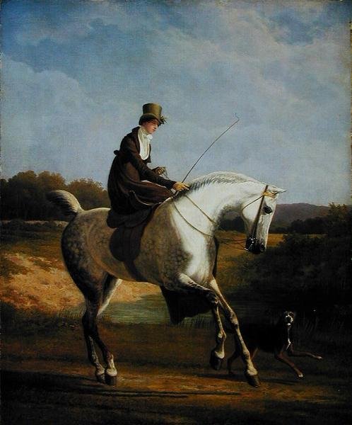 Neiti Casenove harmaalla metsästäjällä (öljy kankaalle) tekijältä Jacques Laurent Agasse