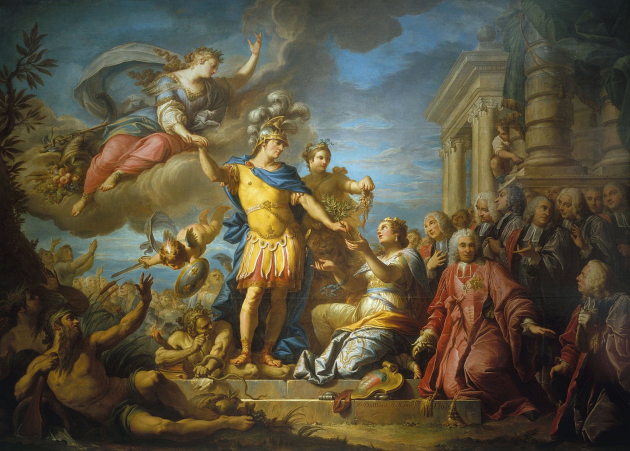 Allegoria Aix-la-Chapellen rauhan julkaisemisen kunniaksi, 13. helmikuuta 2001. tekijältä Jacques (1701 81) Dumont