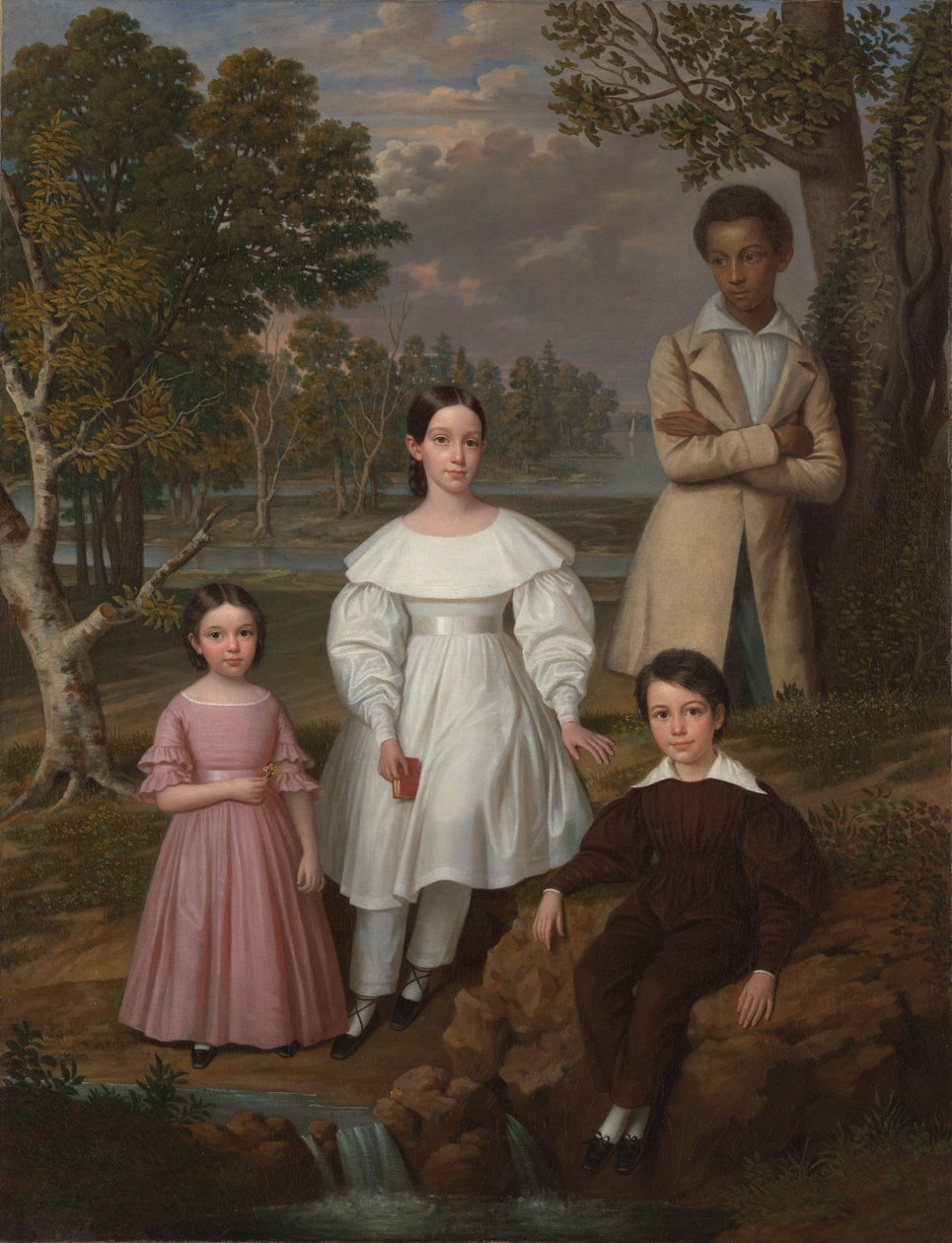 Bélizaire ja Freyn lapset, n.1837 (öljy kankaalle) tekijältä Jacques (attr. to) Amans