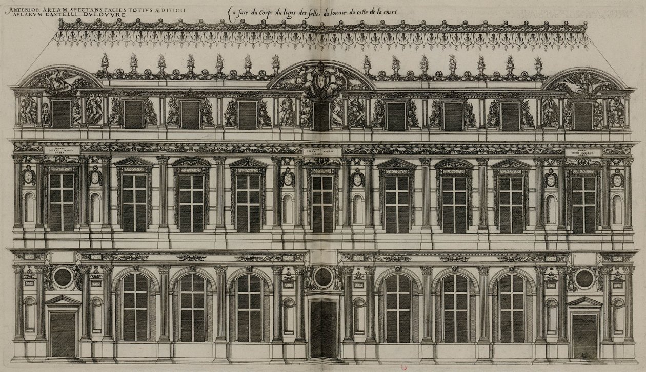 La fasade de Pierre Lescot publiée en 1576 tekijältä Jacques Androuet Ducerceau