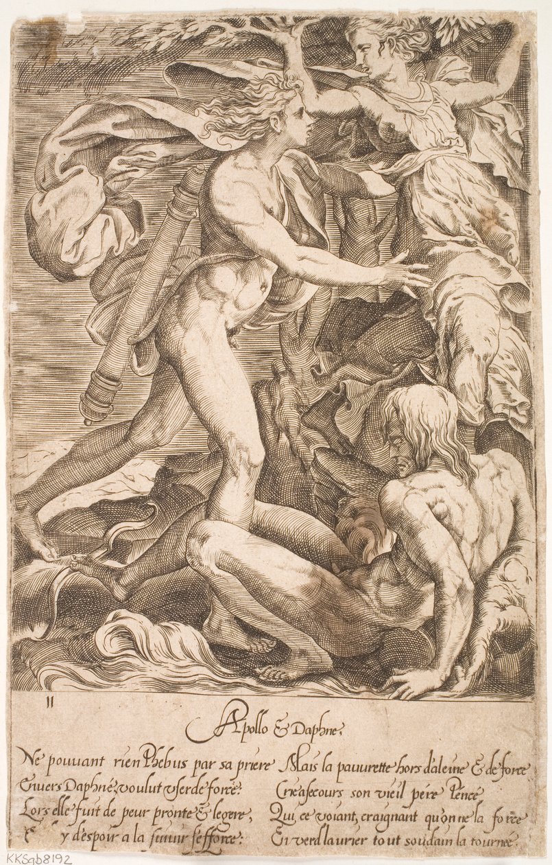 Apollo ja Daphne tekijältä Jacques Androuet Ducerceau d.Æ.