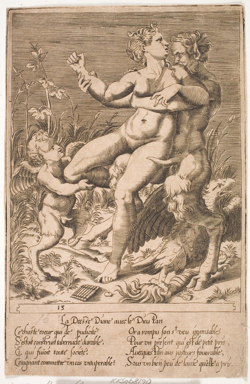 Diana ja Pan tekijältä Jacques Androuet Ducerceau d.Æ.