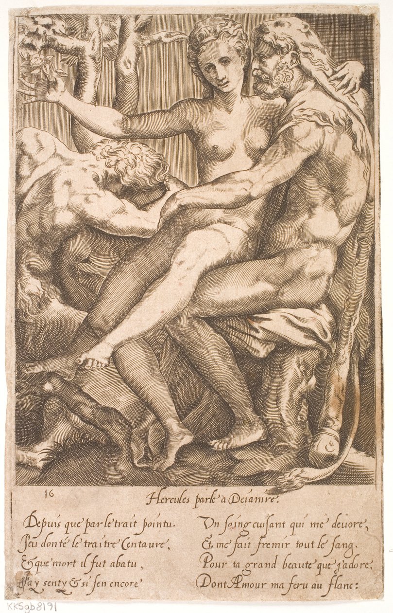 Hercules ja Deianire tekijältä Jacques Androuet Ducerceau d.Æ.