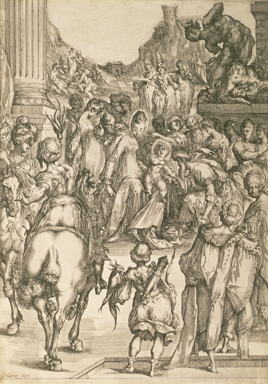 The Adoration of the Magi (etsaus) tekijältä Jacques Bellange