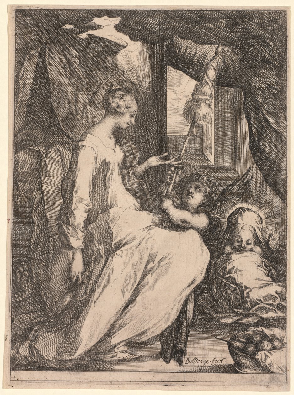 Neitsyt ja lapsi, ja enkeli, c. 1611-1613. tekijältä Jacques Bellange