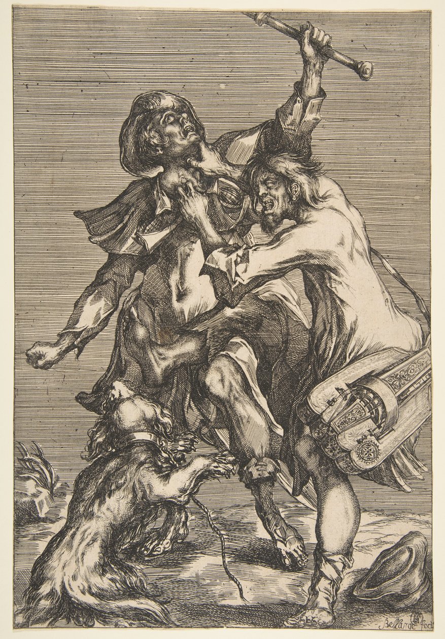Kaksi taistelevaa kerjäläistä, 1612-1616. tekijältä Jacques Bellange