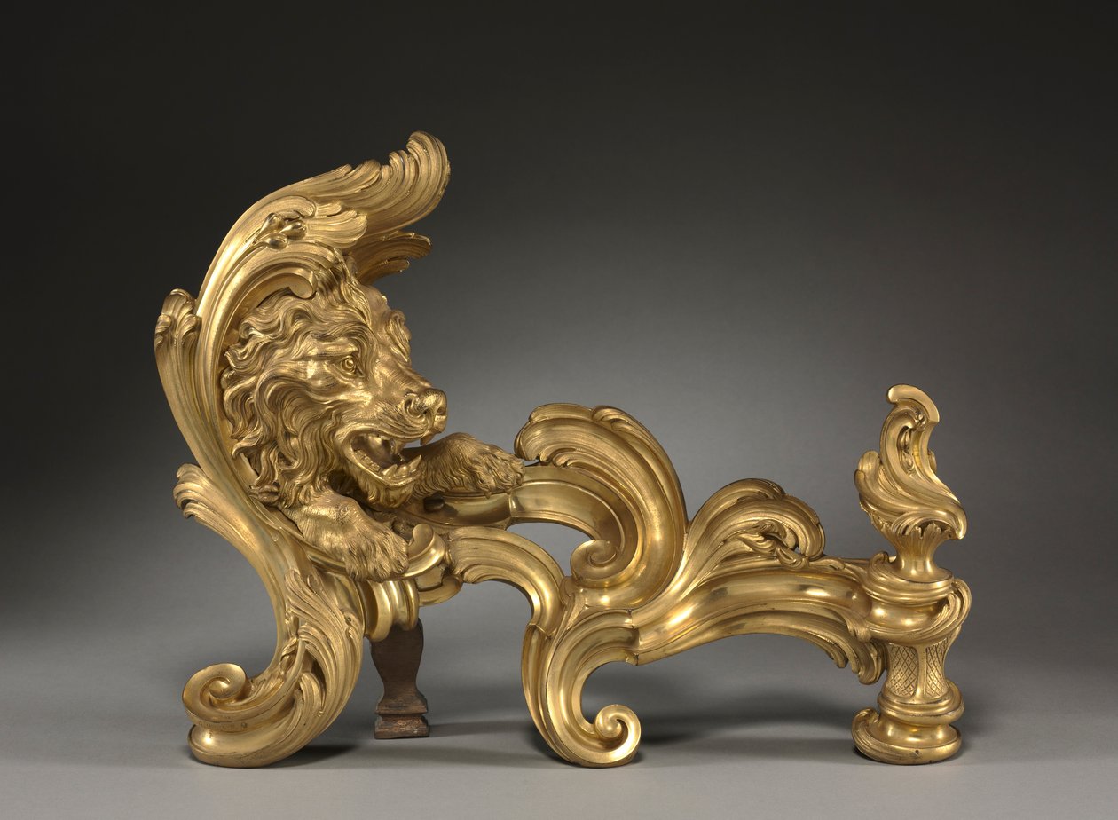 Andirons Chenets -pari, 1752. tekijältä Jacques Caffieri