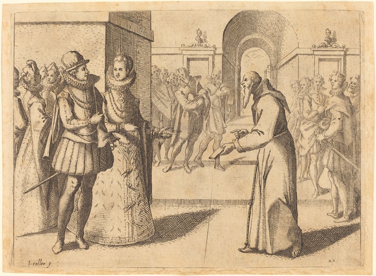 Kapusiini kiittää Baijerin kuningasta, 1612. tekijältä Jacques Callot