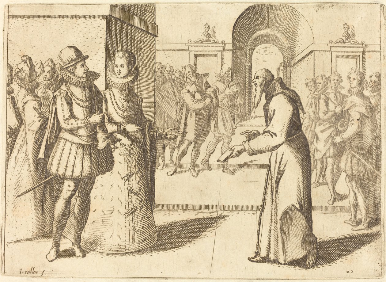 Capucio, joka tuo Baijerin kuninkaan kiitoksen tekijältä Jacques Callot