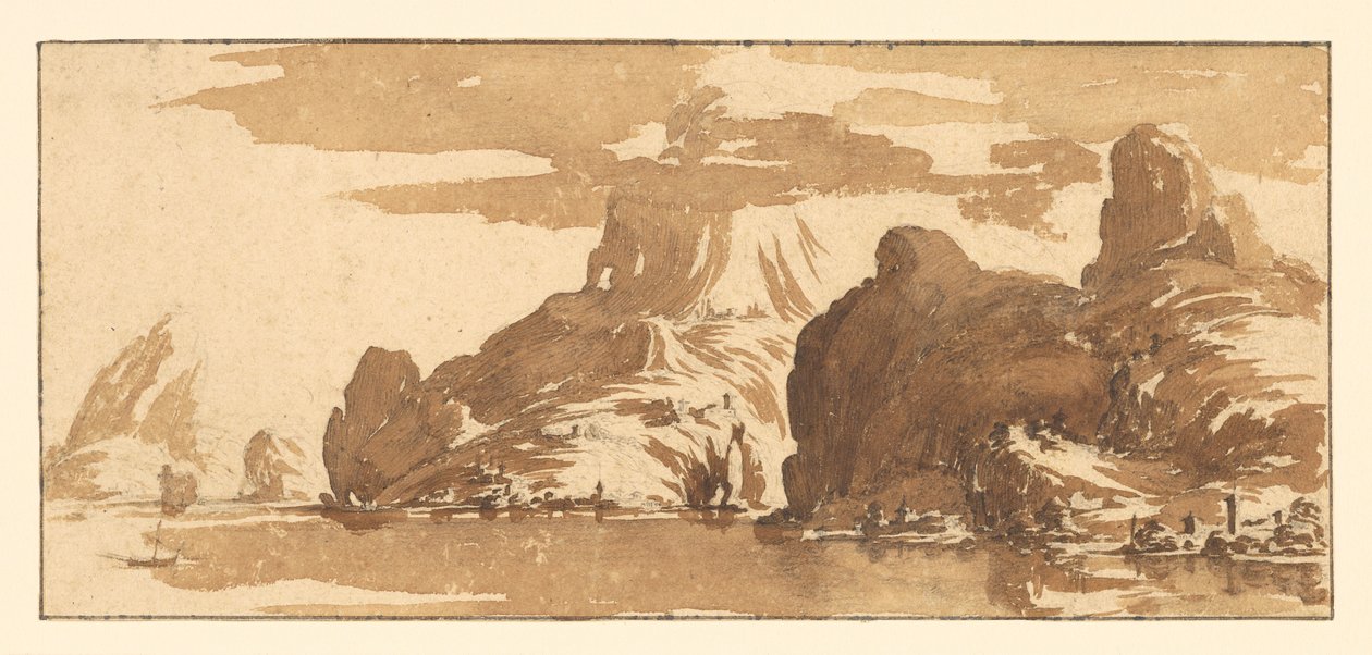 Blick auf Berge über einen See tekijältä Jacques Callot