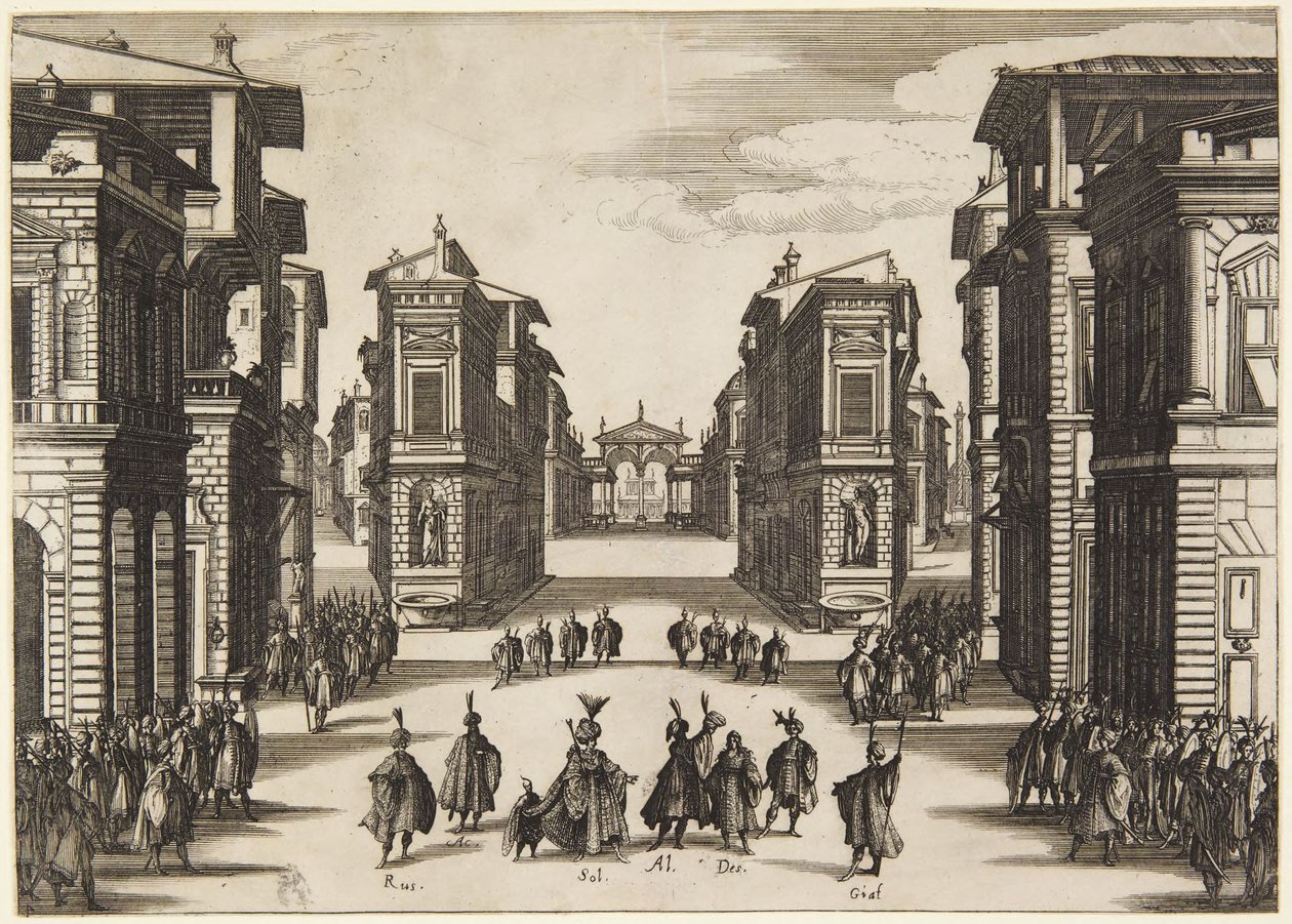 4. näytös sarjasta Soliman tekijältä Jacques Callot