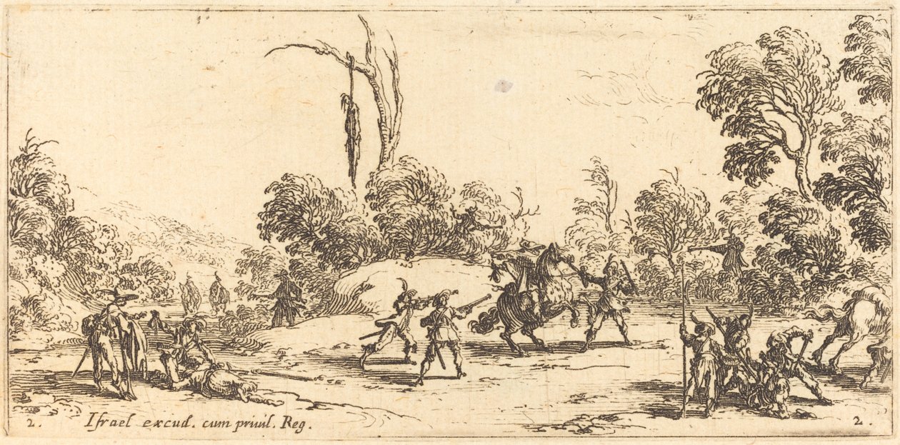 Matkustajien hyökkääminen moottoritiellä tekijältä Jacques Callot