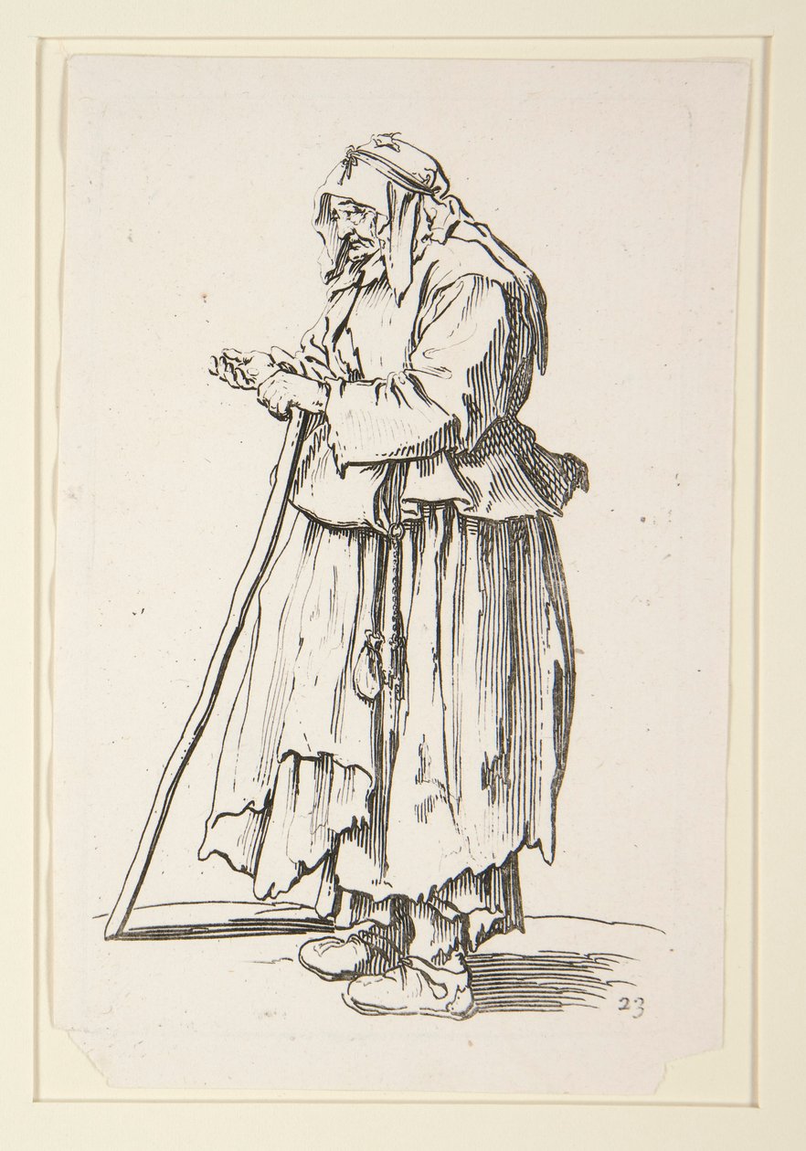 Kerjäläinen, joka saa almua, The Beggarsilta tekijältä Jacques Callot