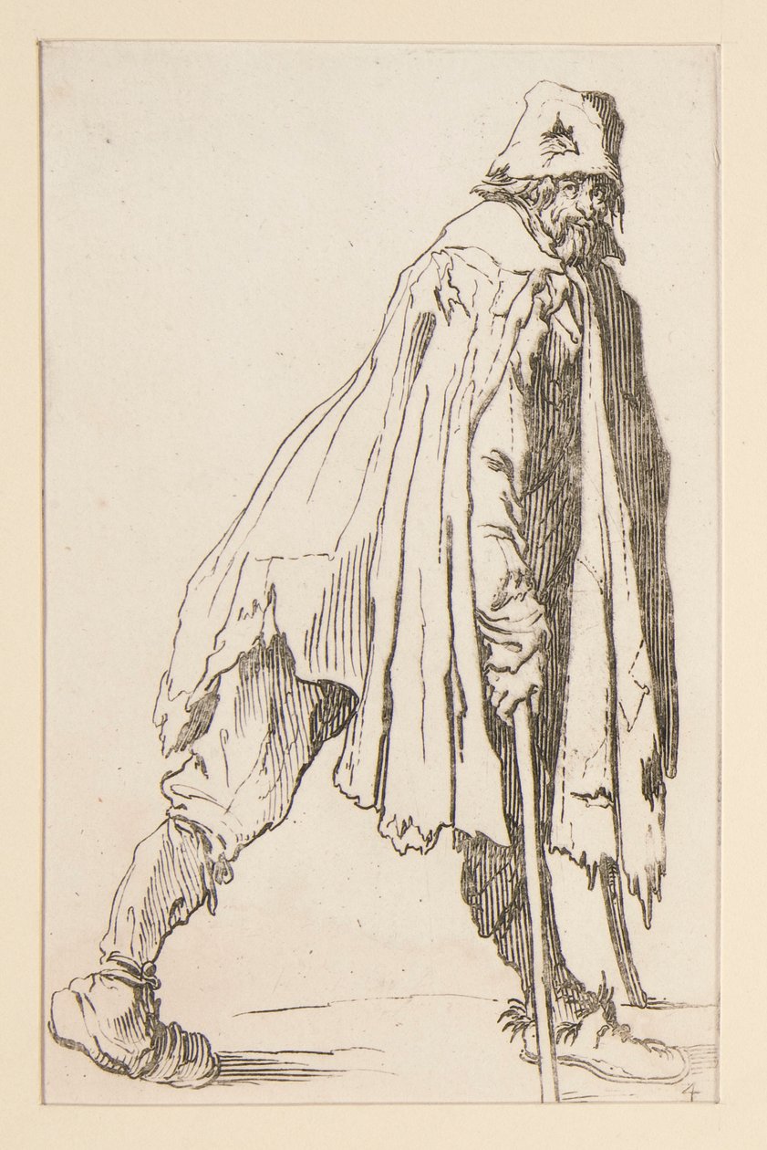 Captaire amb gorra, amb crosses, de The Beggars. tekijältä Jacques Callot