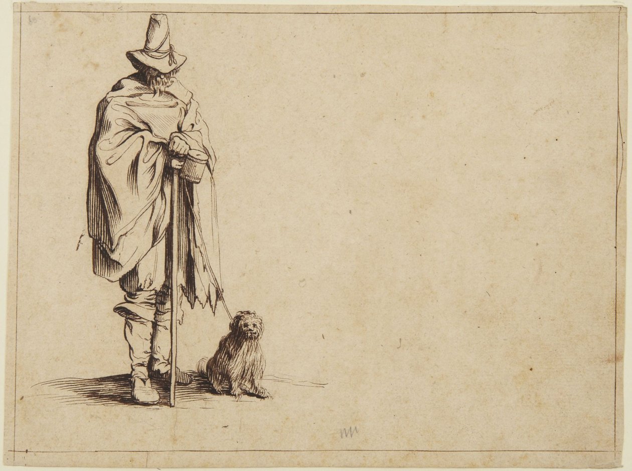 Kerjäläinen ja koira tekijältä Jacques Callot