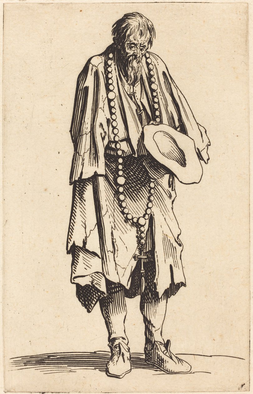 Kerjäläinen rukouksen kanssa tekijältä Jacques Callot