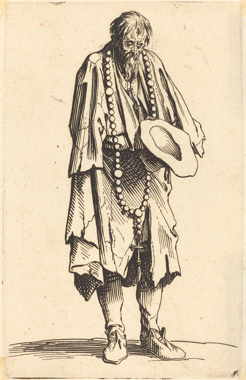 Kerjäläinen rukouksen kanssa tekijältä Jacques Callot