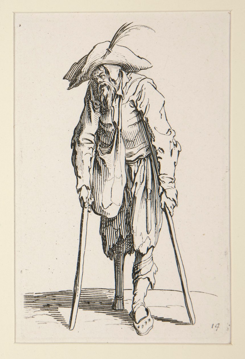 Puujalkainen kerjäläinen, The Beggars (Le mendiant a la jambe de bois) tekijältä Jacques Callot