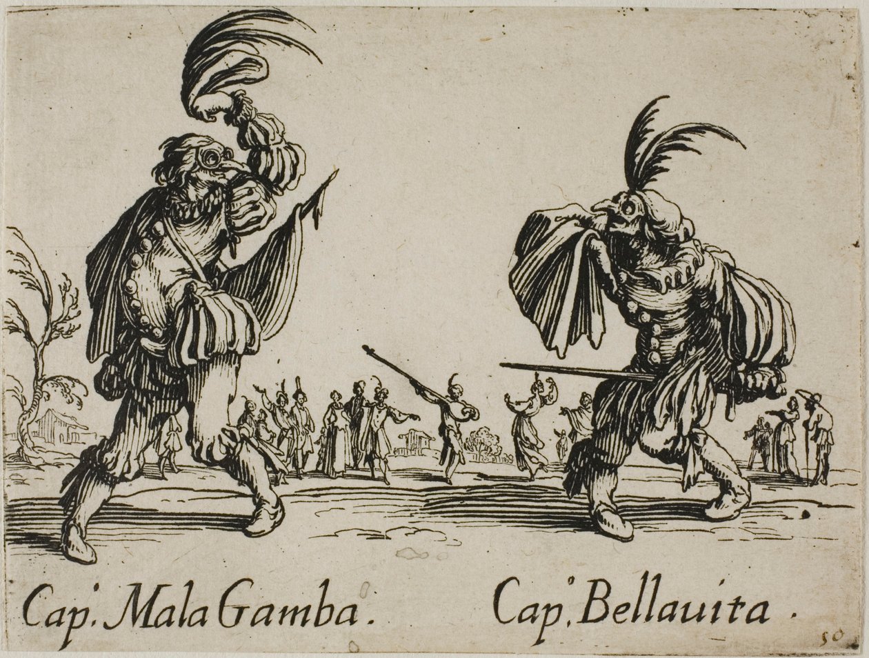 Kapteeni Mala Gamba - Kapteeni Bellavita, levy 15 Balli di Sfessaniasta. tekijältä Jacques Callot