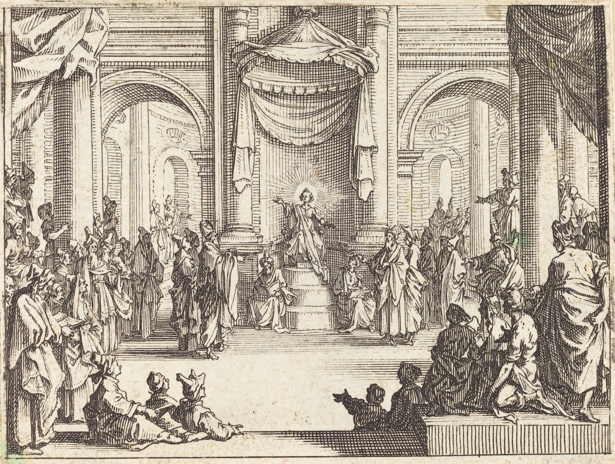 Kristus kiistelee lääkäreiden kanssa, 1635. tekijältä Jacques Callot
