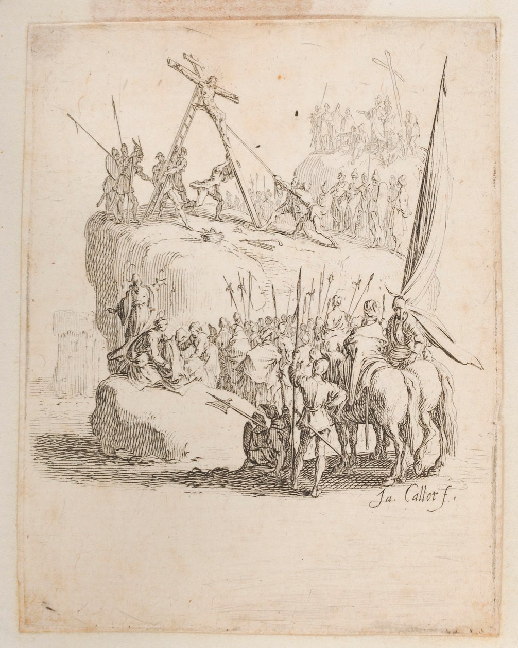 Kristus keihään lävistettynä, no. 11/11 La Petite Passionista tekijältä Jacques Callot