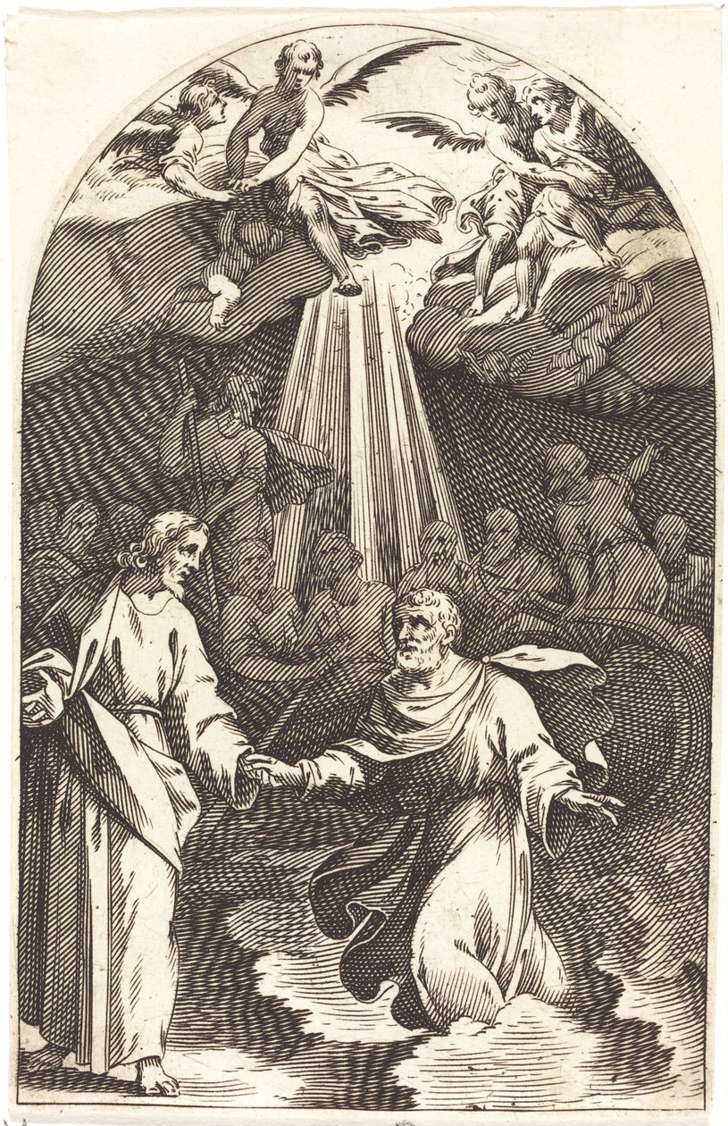 Kristus kävelee veden päällä [ensimmäinen levy], 16081611. tekijältä Jacques Callot