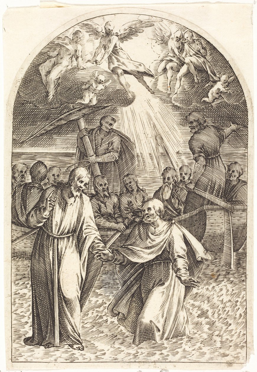 Kristus kävelee veden päällä [toinen kuva] tekijältä Jacques Callot