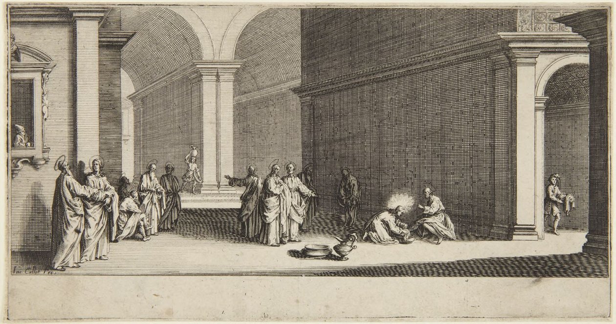 Kristus pesee apostolien jalat tekijältä Jacques Callot