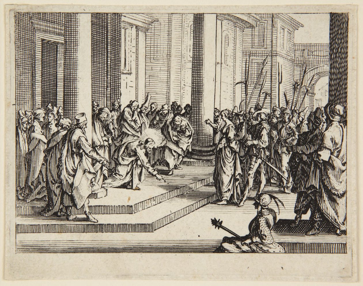 Kristus ja aviorikoksesta syytetty nainen tekijältä Jacques Callot