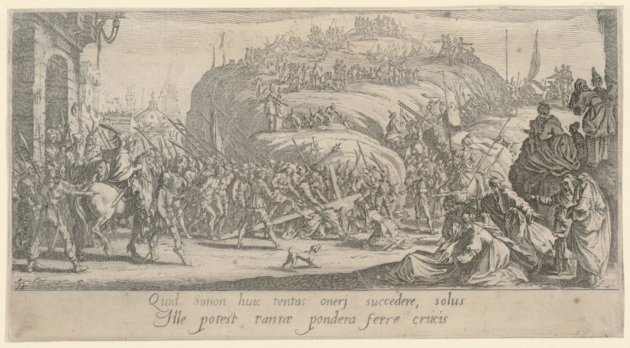 Kristus kantaa ristiä tekijältä Jacques Callot
