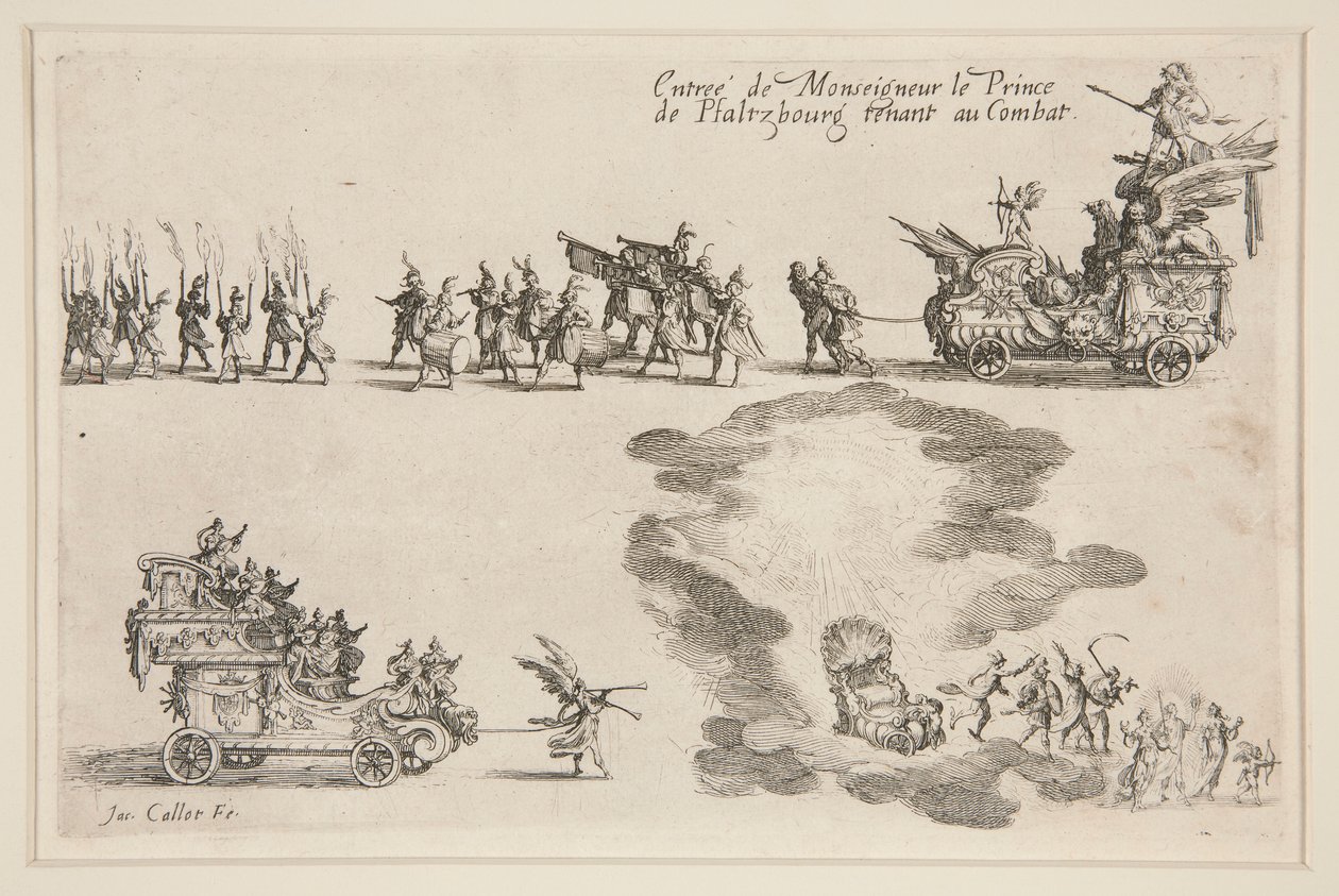 Taistella? la Barri?re, Entr?e du Prince de Plaltzbourg tekijältä Jacques Callot