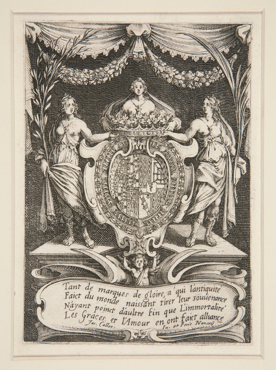 Taistella? la Barri?re, Frontispiece, The Arms of Lorraine-Chevreuse tekijältä Jacques Callot