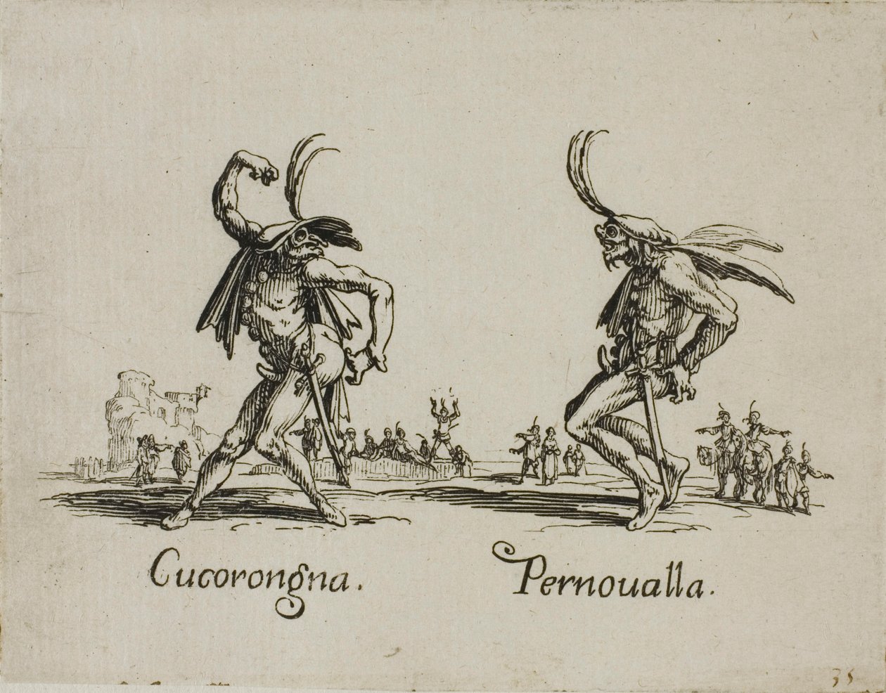 Cucorongna - Pernovalla, levy 2, Balli di Sfessania -lehti tekijältä Jacques Callot