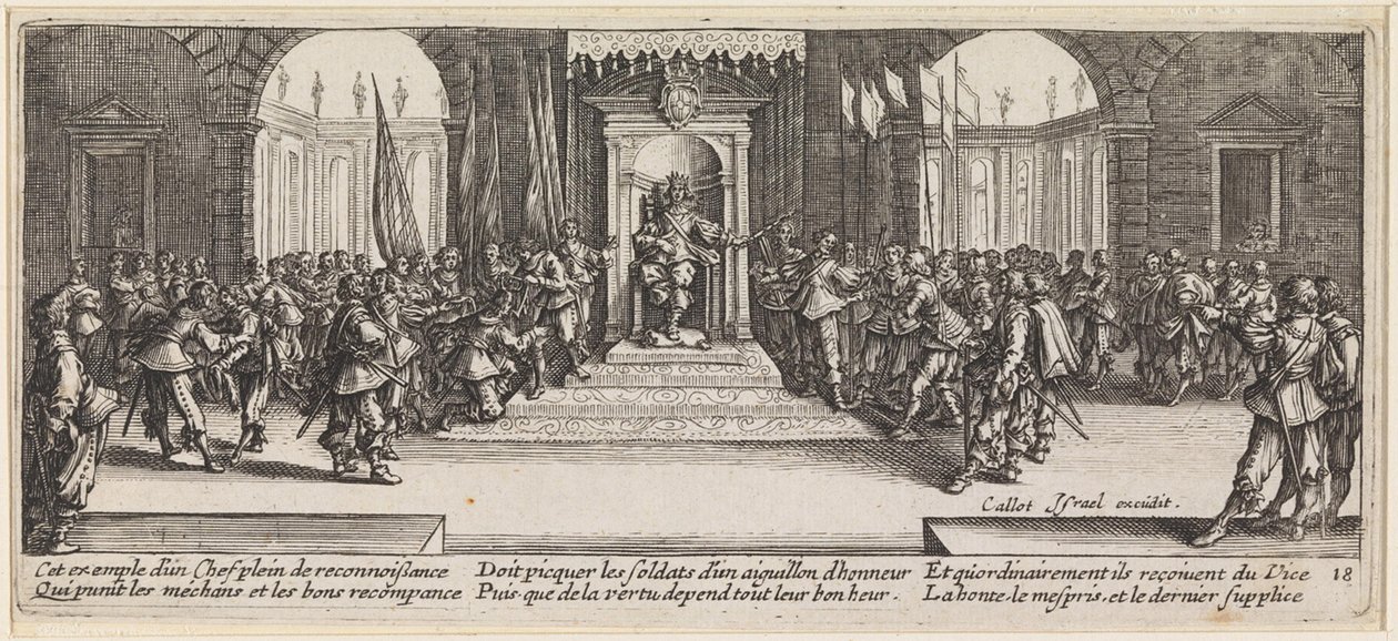 Kuningas jakaa kunniamerkkejä tekijältä Jacques Callot