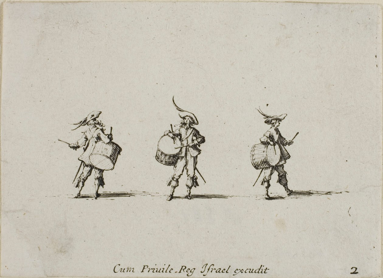 Poraa rumpuilla, kaksi levyä The Military Exercisesista tekijältä Jacques Callot