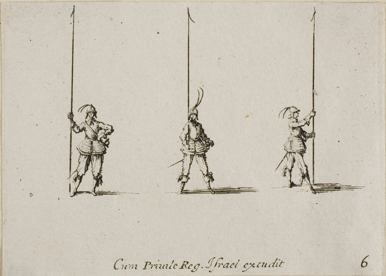 Drill with Raised Pike, levy kuusi The Military Exercisesista tekijältä Jacques Callot