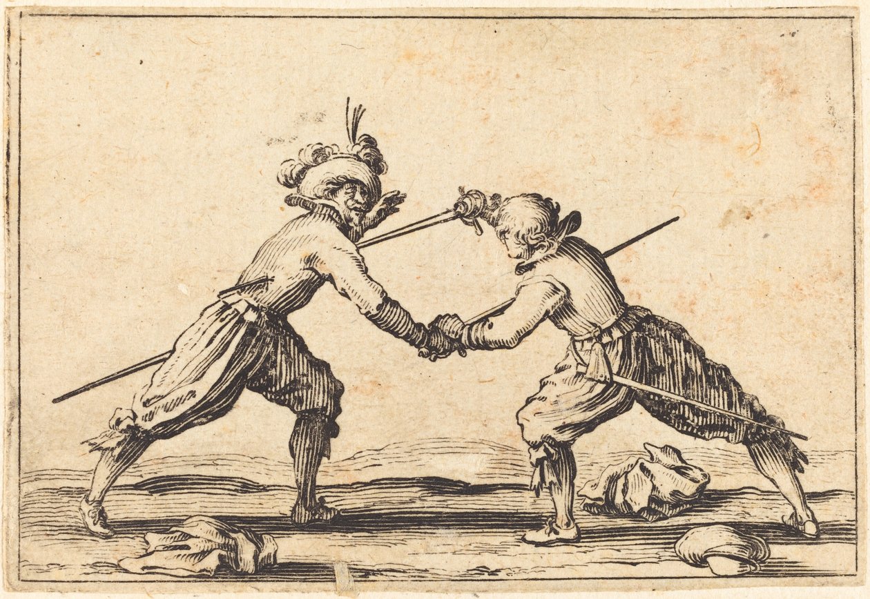 Kaksintaistelu miekkojen kanssa tekijältä Jacques Callot