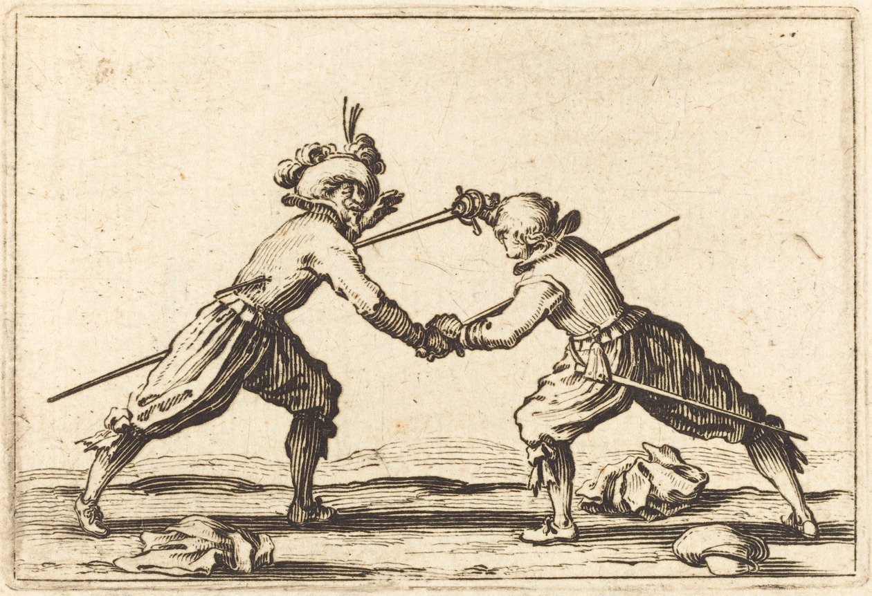 Kaksintaistelu miekkojen kanssa tekijältä Jacques Callot